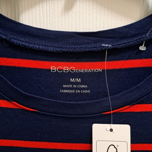 ❤️ BCBGeneration 2 Pack Dresses Navy Red Striped Solid Women's Medium Dress NWOT - Picture 10 of 16